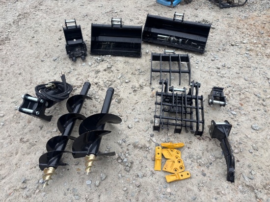Qty 9 Mini Excavator Attachments
