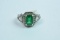 14 KT EMERALD & DIAMOND RING 7.9 GTW, $6500.00 RETAIL VALUE , SIZE 5 3/4