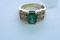 14KT GOLD DIAMOND EMERALD RING 5.3 GTW, SIZE 5 1/4