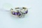14 KT GOLD & DIAMOND RING WITH PURPLE STONES, 2.4 GTW, $229.00 RETAIL VALUE ,SIZE 4 3/4