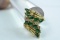 14 KT EMERAL & DIAMOND RING 5.3 GTW, $899.00 RETAIL VALUE, ,SIZE 7 1/2