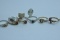 6 - 10KT MULTI COLOR STONE RINGS 8 GTW