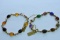 2- 14 KT GOLD MULTI STONE BRACELETS 16.3 GTW, $799.00 RETAIL VALUE