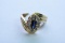 14KT DIAMOND SAPPHIRE RING 5 GTW, $799.00 RETAIL VALUE, SIZE 6 1/2