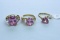 3-10KT GOLD PINK COLOR STONES RINGS 13 GTW, $550.00 RETAIL VALUE, SIZE 2-7 & 8