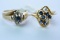 2-10KT GOLD DIAMOND SAPPHIRE RING 5 GTW, $500.00 RETAIL VALUE, SIZE 6 1/2 & 7