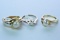 3-14KT GOLD & PEARL RINGS 11.8 GTW, $1000.00 RETAIL VALUE,