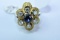 14KT GOLD SAPPHIRE DIAMOND RING 1/2 CT DIAMOND TW, 5.7 GTW, $625.00 RETAIL VALUE, SIZE 6