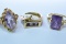 3-14KT GOLD RINGS 15.5 GTW, $1100.00 RETAIL VALUE,