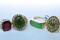 4-14KT GOLD RINGS COLOR STONES 22 CTW, $1800.00 RETAIL VALUE,