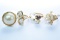4-14KT PEARL RINGS 13.5 GTW, $1200.00 RETAIL VALUE,