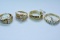 4-14 KT GOLD RINGS 14.5 GTW, $2500.00 RETAIL VALUE,