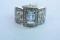 14 KT AQUA MARINE STONE RING 4.2 GTW, $429.00 RETAIL VALUE , SIZE 6