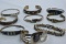 9 STERLING BRACELETS APPROX 240 GRAMS