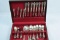 LUNT ELOQUENCE STERLING FLATWARE APPROX 1450 GRAMS WEIGHT DOES NOT INCLUDED KNIVES,. AS IS WITH DING
