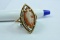 14KT CAMEO RING 3.3 GTW, $595.00 RETAIL VALUE , SIZE 5 3/4