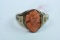 14KT CAMEO RING 3.6 GTW, $145.00 RETAIL VALUE , SIZE 8