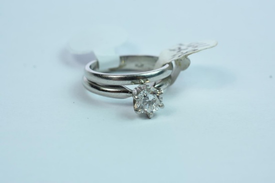 PLATIUMN BRIDAL SET 1/2 CT DIAMOND TW, 6.5 GTW, $1995.00 RETAIL VALUE , SIZE 4 1/2
