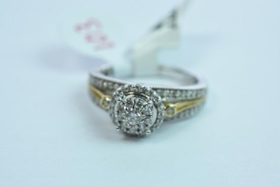 14KT RING 1/2 CT DIAMOND TW, 5.4 GTW, $2397.00 RETAIL VALUE , SIZE  6 1/2