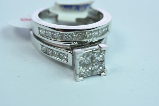 14KT BRIDAL SET 9.7 GTW, $3800.00 RETAIL VALUE , SIZE 6