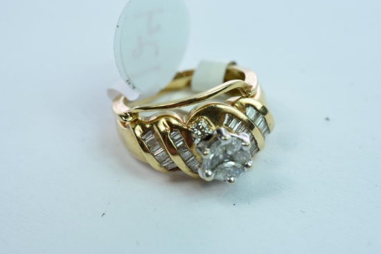 14KT RING SET 1.53 CT DIAMOND TW, 7 GTW, , SIZE 5 3/4