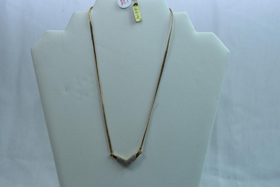 14KT GOLD & DIAMOND NECKLACE 5.8 GTW, $495.00 RETAIL VALUE