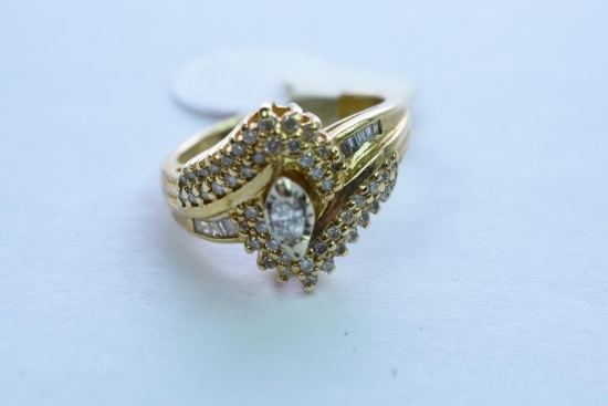 14KT GOLD & DIAMOND RING 5.4 GTW, $1119.00 RETAIL VALUE , SIZE 6 1/2