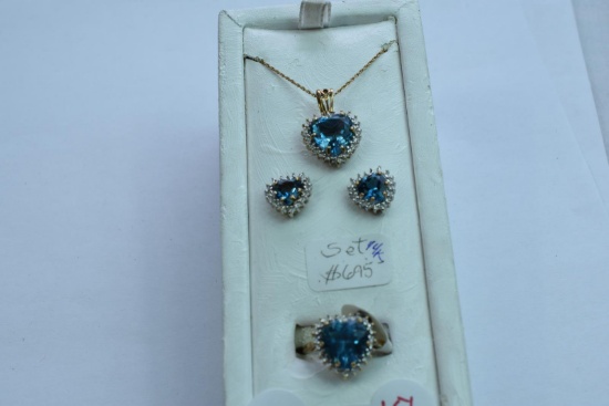 14KT GOLD NECKLACE, EARRINGS & RING 10.5 GTW, $695.00 RETAIL VALUE