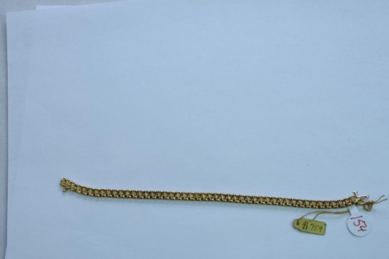 14 KT GOLD & DIAMOND BRACELET 11.5 GTW, $759.00 RETAIL VALUE