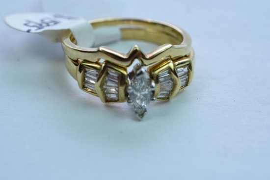 14KT GOLD DIAMOND SET 5.2 GTW, $1595.00, SIZE 6 1/4