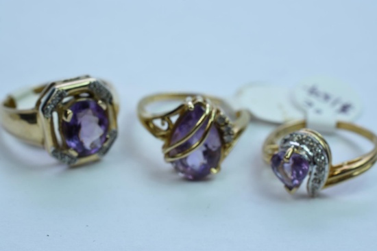 3- 10KT GOLD RING 9.8 GTW $750.00 RETAIL VALUE