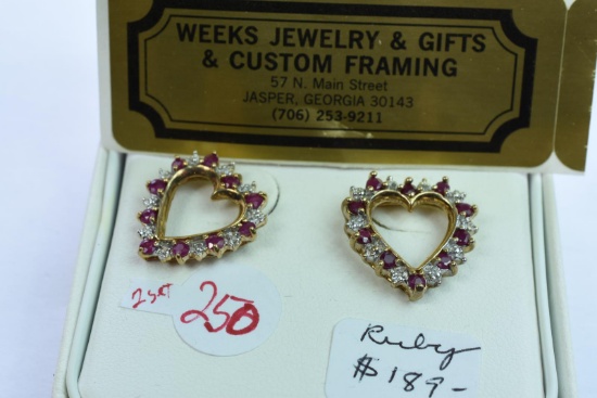 -2- 14KT GOLD EARRINGS 6.8 GTW, $375.00 RETAIL VALUE