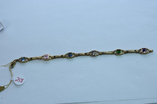 10KT MULTI STONE BRACELET 10 GTW, $489.00 RETAIL VALUE