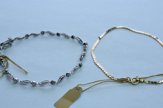 2- 14 KT GOLD BRACELETS 5 GTW