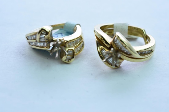 2 -14 KT GOLD RING 12.9 GTW, $1500.00 RETAIL VALUE