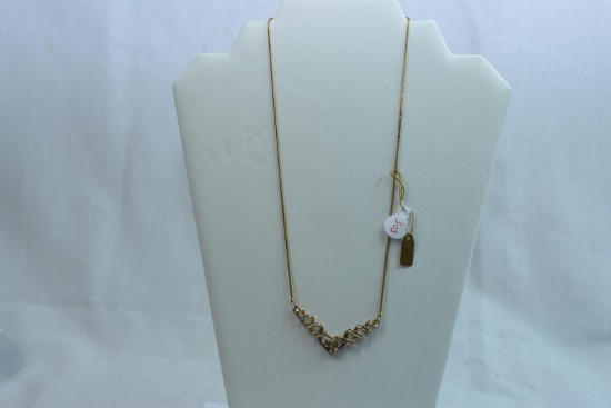 14KT GOLD DIAMOND NECKLACE 20 INCH 1 CT DIAMOND TW, 9.8 GTW, $1750.00 RETAIL VALUE