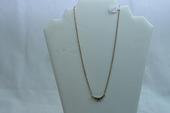 14KT GOLD DIAMOND EMERALD NECKLACE 4.4 GTW, $399.00 RETAIL VALUE