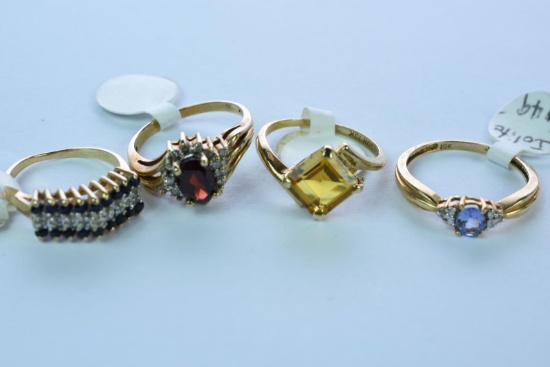 4- 10KT GOLD RINGS 9.3 GTW, $1000.00 RETAIL VALUE