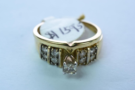 14KT WEDDING SET 1/2 CT DIAMOND TW, 3.8 GTW, $1595.000 RETAIL VALUE, SIZE 6 1/2