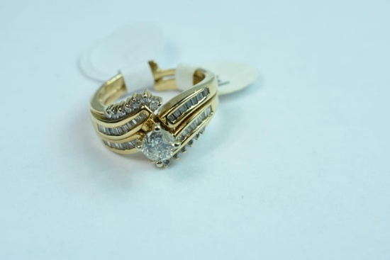 14 KKT GOLD & DIAMOND BRIDAL SET, 6.8 GTW, $2500.00 RETAIL VALUE  ,  SIZE   5 1/2