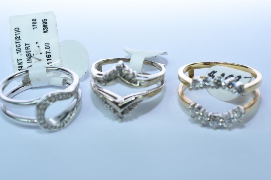 3-14KT GOLD RING GUARDS 12.4 GTW, $2000.00 RETAIL VALUE,