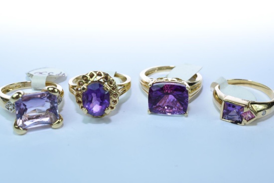 4-14KT GOLD RINGS 19.5 GTW, $1500.00 RETAIL VALUE,