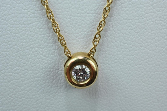 2-14KT GOLD NECKLACE 1 MULTI STONE & 1 - 1/3 CT DIAMOND TW, 5GTW, $800.00 RETAIL VALUE,