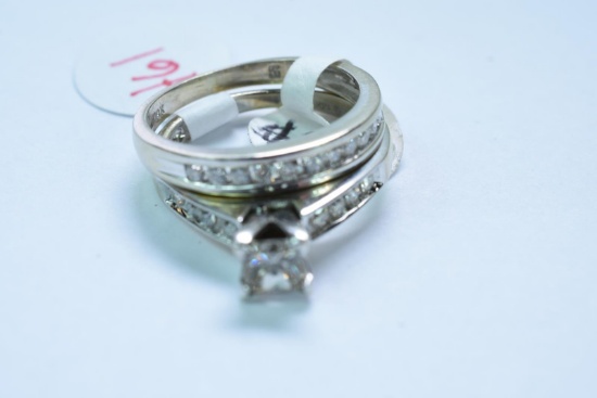 10KT GOLD BRIDAL SET 1/2 CT DIAMOND TW, 4.8 GTW, $2200.00 RETAIL VALUE, SIZE 5 1/2