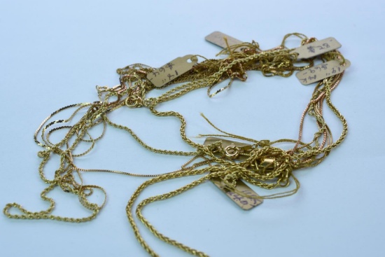 MULTI 14KT GOLD CHAINS 15.5 GTW