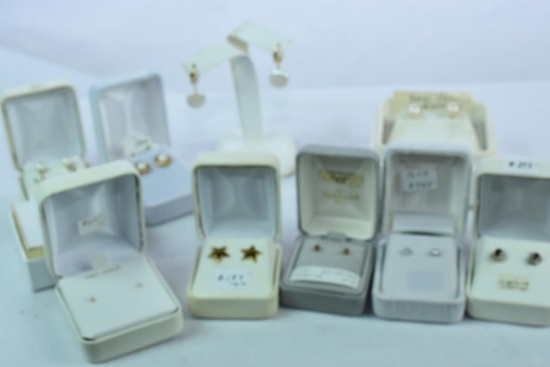 10 PAIRS 14KT EARRINGS