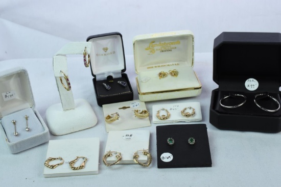 10 PAIRS 10KT GOLD EARRINGS