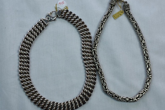 2 STERLING NECKLACES APPROX 210 GRAMS