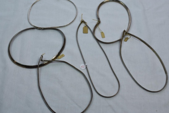 6 STERLING NECKLACES APPROX 160 GRAMS