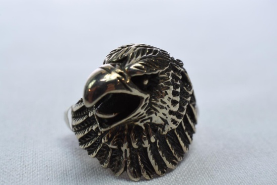 STERLING EAGLE RING